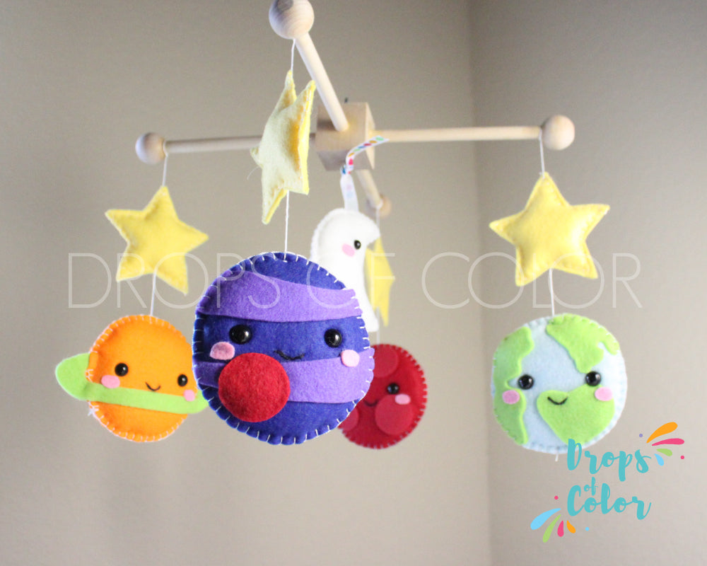 Planets Mobile, Baby Crib Mobile, Solar System, Space Planets, Nursery