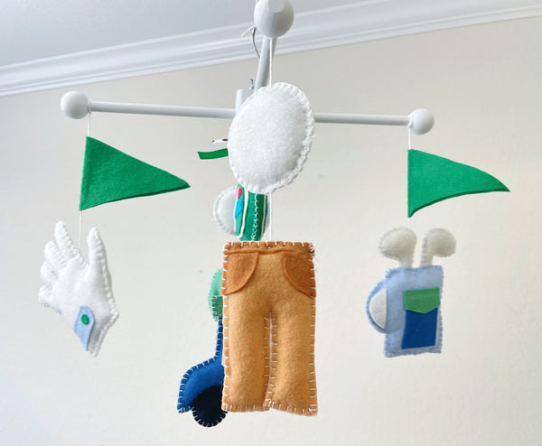 Golf Mobile, Baby Crib Mobile, Golf Sports Boys Nursery Room Decor