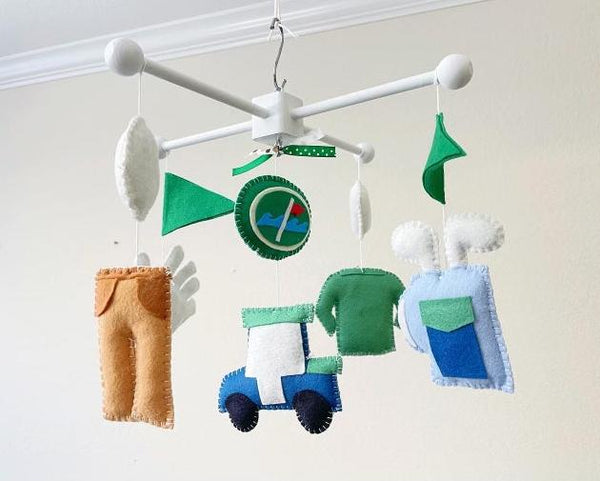Golf Mobile, Baby Crib Mobile, Golf Sports Boys Nursery Room Decor