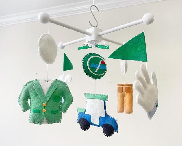 Golf Mobile, Baby Crib Mobile, Golf Sports Boys Nursery Room Decor
