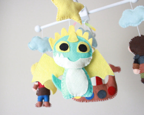 How to Train your Dragon Mobile, Dragons Vikings Crib Mobile, Nursery