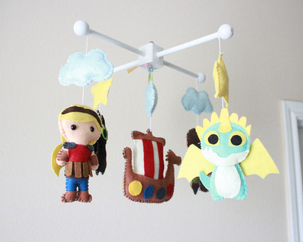 How to Train your Dragon Mobile, Dragons Vikings Crib Mobile, Nursery