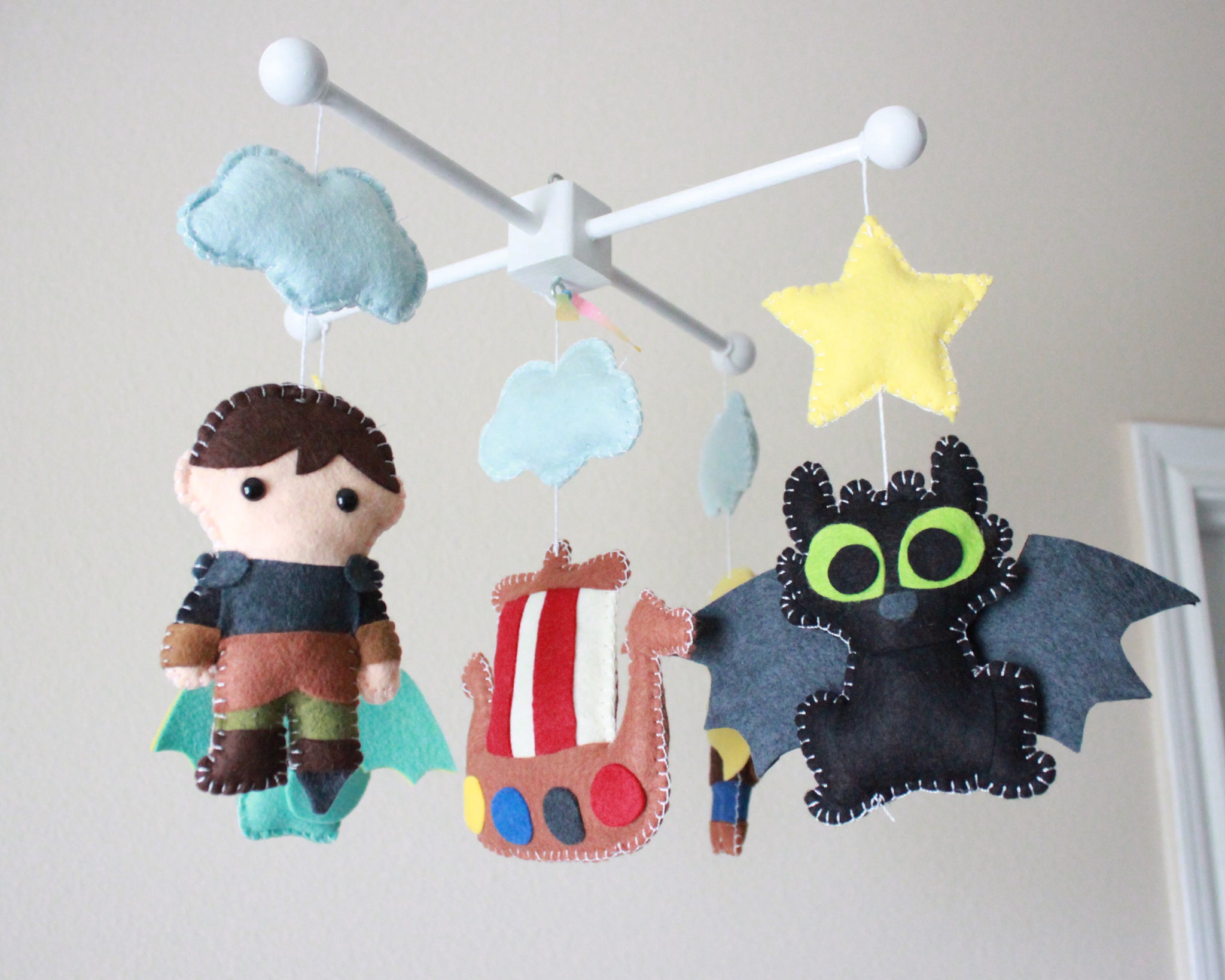 How to Train your Dragon Mobile, Dragons Vikings Crib Mobile, Nursery