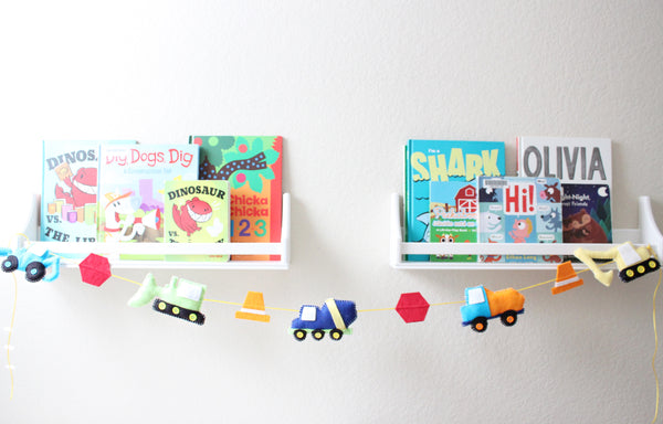 Construction Trucks Garland, Stuffed Plush Toys Banner, Nursery Room Wall Decor