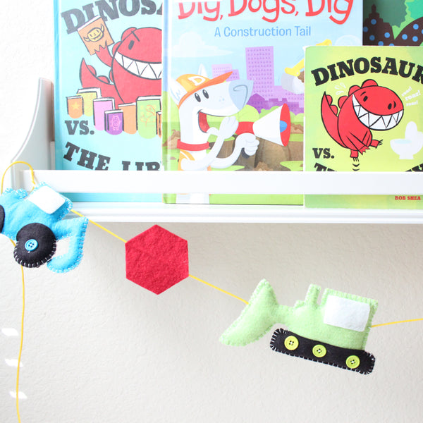 Construction Trucks Garland, Stuffed Plush Toys Banner, Nursery Room Wall Decor