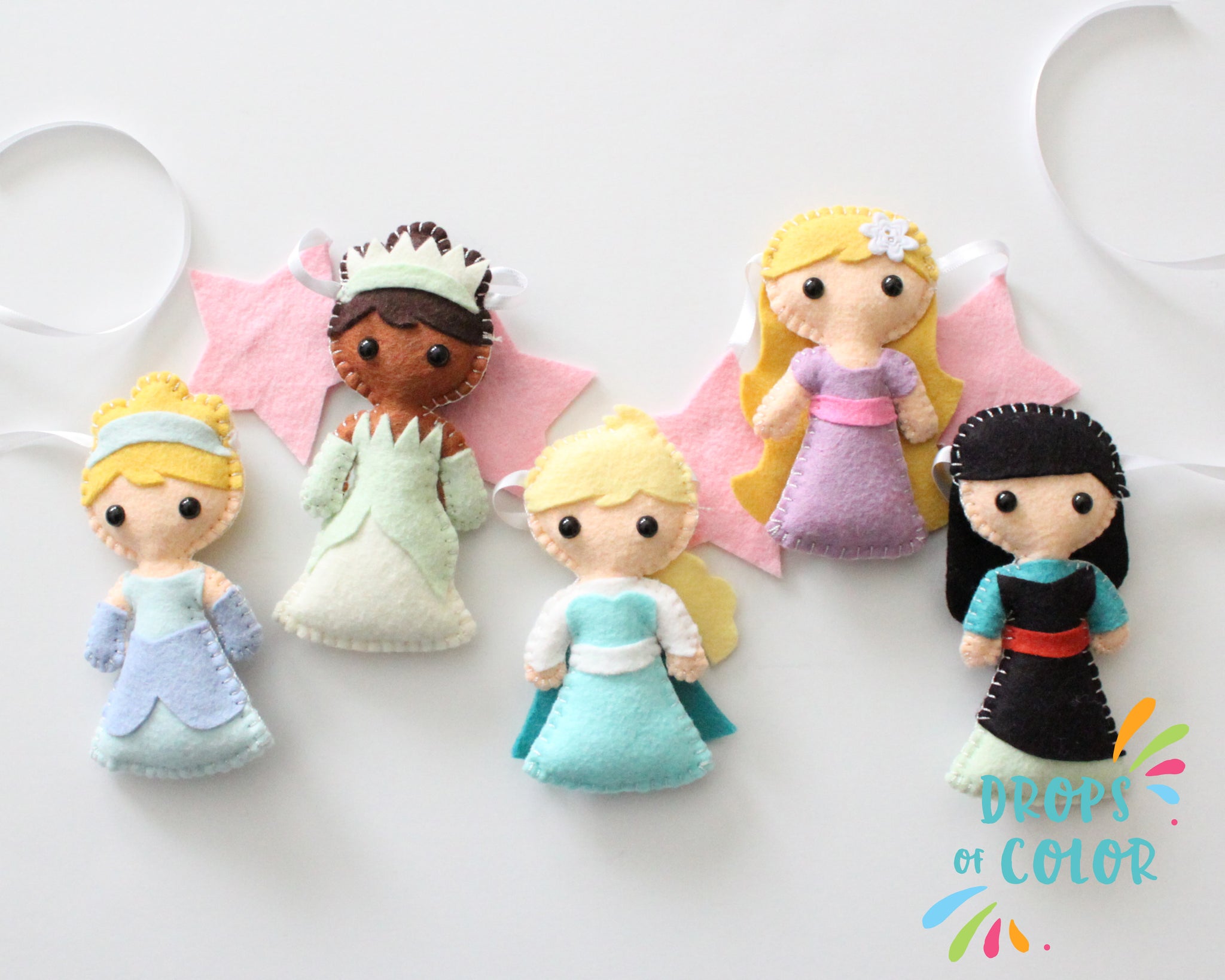 Princess Garland, Stuffed Plush Toys Banner, Nursery Room Girl Wall Decor