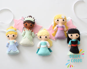 Princess Garland, Stuffed Plush Toys Banner, Nursery Room Girl Wall Decor