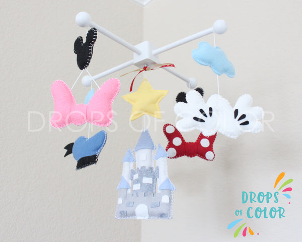 Mickey Mouse Mobile, Baby Crib Mobile, Nursery Decor inspired by Mickey Mouse and Friends