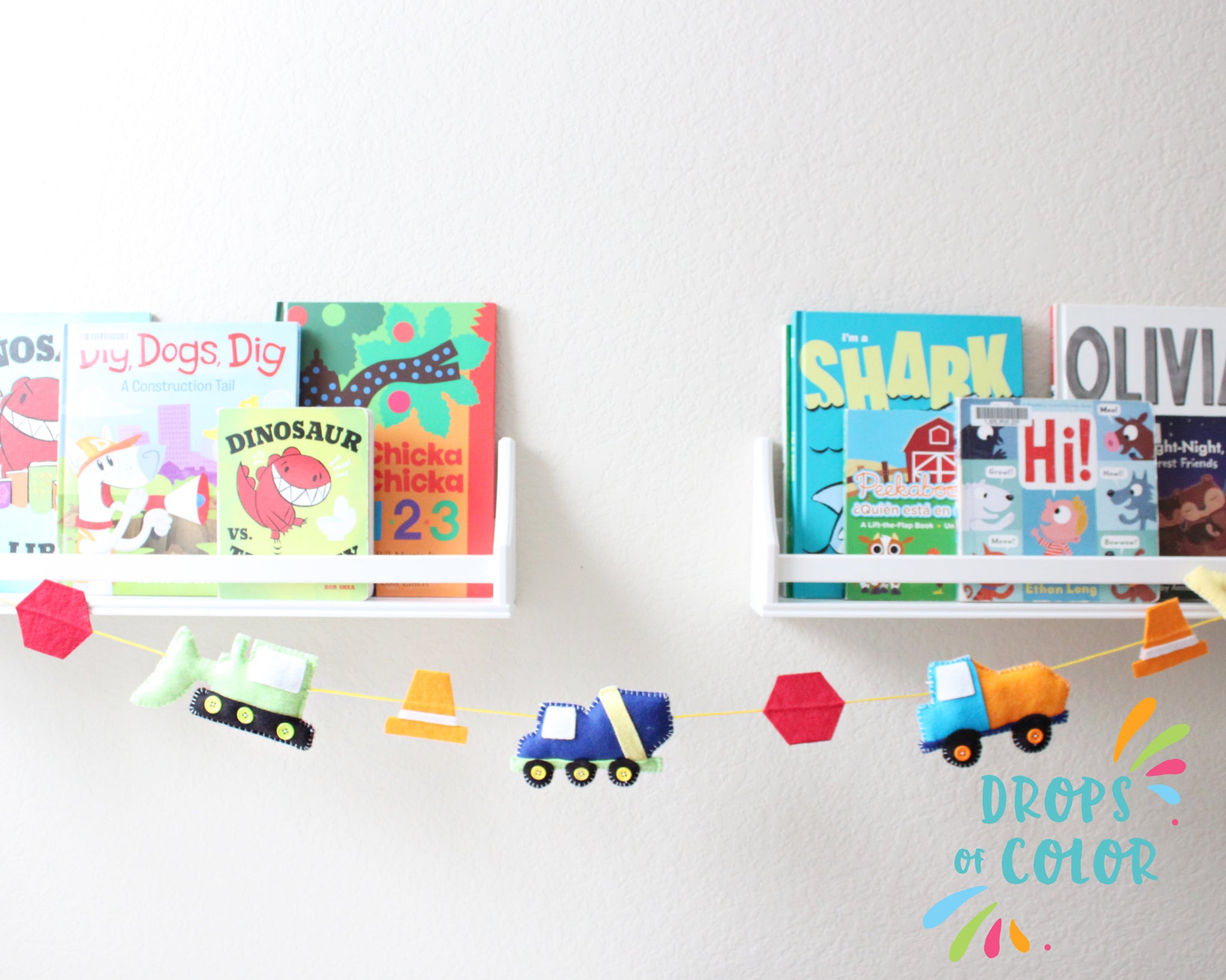Construction Trucks Garland, Stuffed Plush Toys Banner, Nursery Room Wall Decor