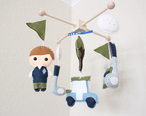 Golf Mobile, Baby Crib Mobile, Golf Sports Boys Nursery Room Decor