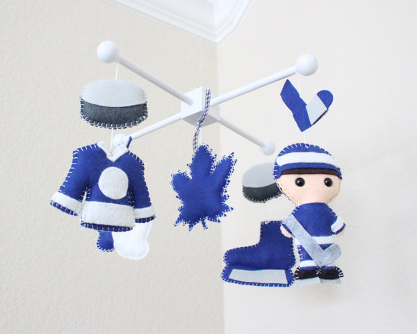 Hockey Mobile, Baby Crib Mobile, Sports Hockey Team, Boys Nursery Room Decor