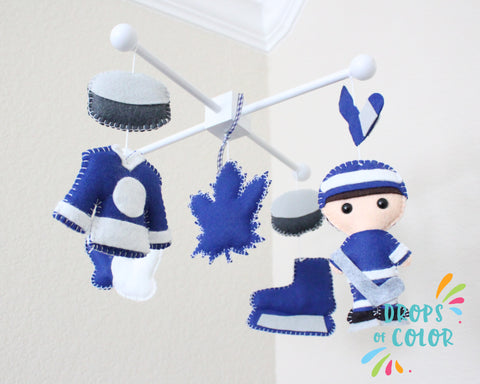 Hockey Mobile, Baby Crib Mobile, Sports Hockey Team, Boys Nursery Room Decor