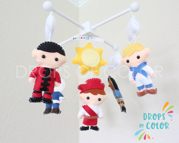 It's a Small World Mobile, Baby Crib Mobile, Nursery Wall Decor, Boys around the World