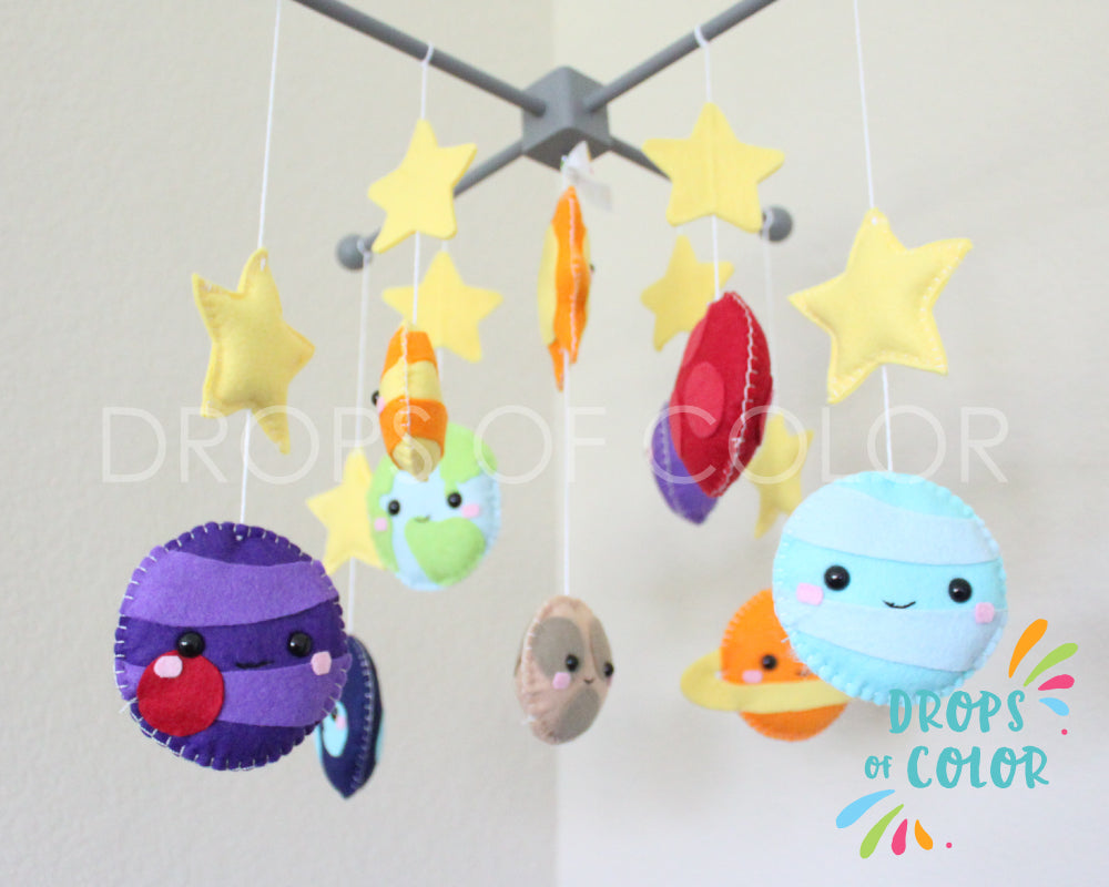 Planets Mobile, Solar System Baby Crib Mobile, Nursery Room Decor