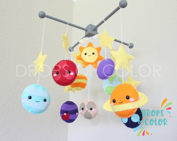 Planets Mobile, Solar System Baby Crib Mobile, Nursery Room Decor