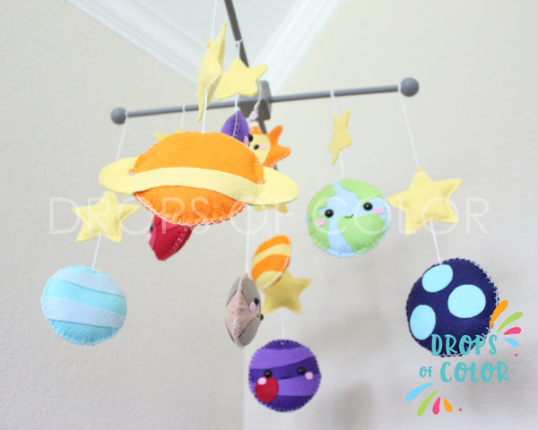 Planets Mobile, Solar System Baby Crib Mobile, Nursery Room Decor
