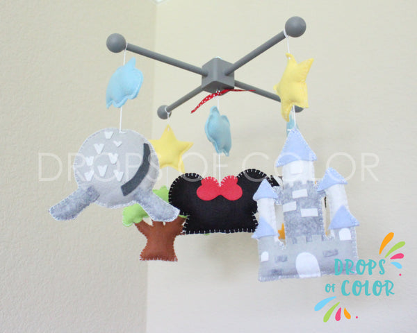 Theme Parks Mobile, Baby Crib Mobile, Nursery Decor inspired by the Disney Theme Parks