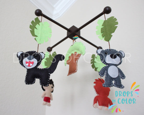Jungle Book Mobile, Baby Crib Mobile, Jungle Animals Story Nursery Wall Decor