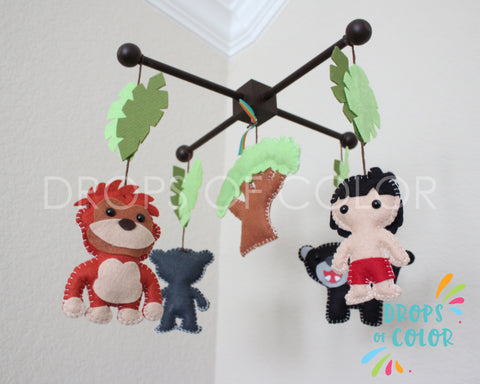 Jungle Book Mobile, Baby Crib Mobile, Jungle Animals Story Nursery Wall Decor