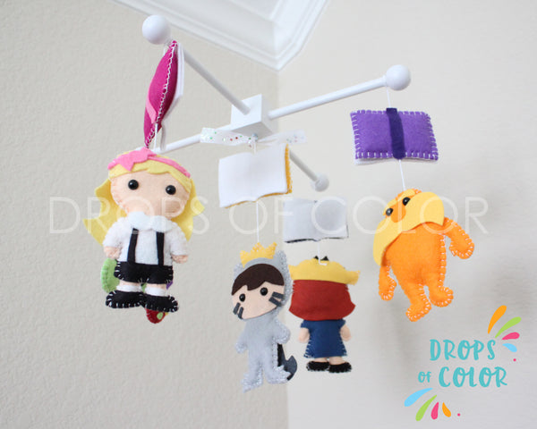 Story Time Mobile, Baby Crib Mobile, Books Nursery Rhymes Room Decor