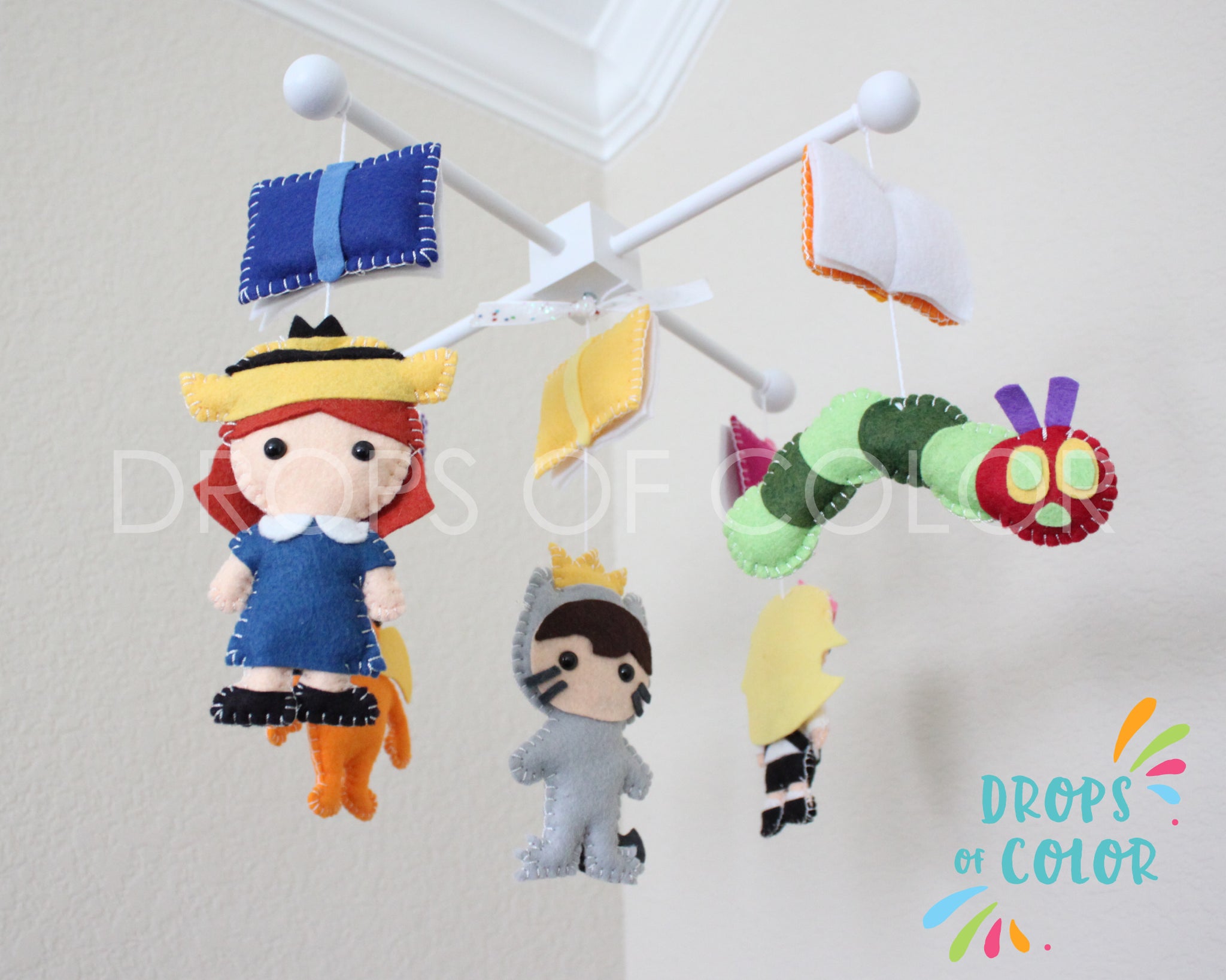 Story Time Mobile, Baby Crib Mobile, Books Nursery Rhymes Room Decor