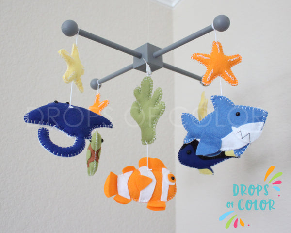 Ocean Mobile, Baby Crib Mobile, Under the Sea Creatures, Inspired Finding Nemo, Nursery Room Decor