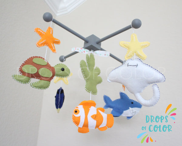 Ocean Mobile, Baby Crib Mobile, Under the Sea Creatures, Inspired Finding Nemo, Nursery Room Decor