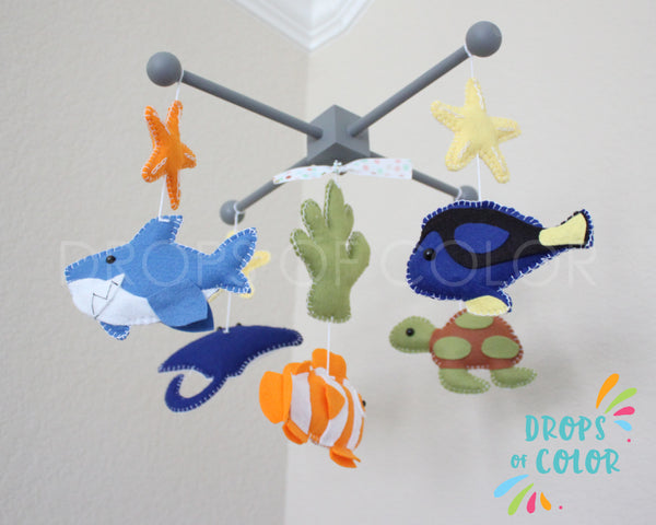 Ocean Mobile, Baby Crib Mobile, Under the Sea Creatures, Inspired Finding Nemo, Nursery Room Decor