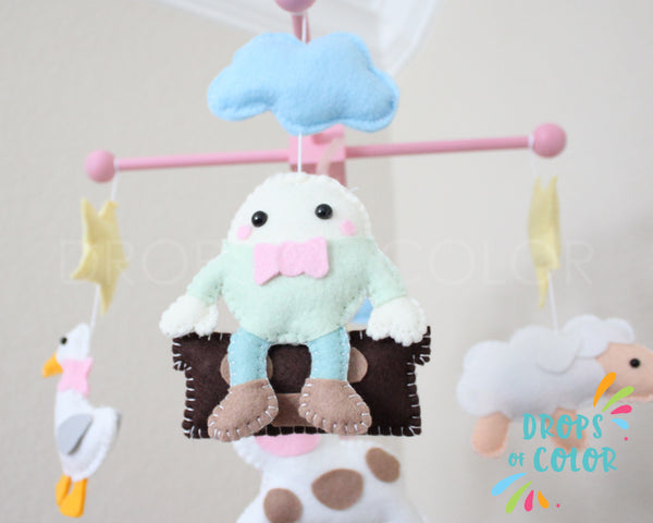 Humpty Dumpty Mobile, Baby Crib Mobile, Nursery Rhymes Room Decor