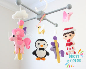 Mary Poppins Mobile, Baby Crib Mobile, Nursery Decor Inspired by Mary Poppins Carousel