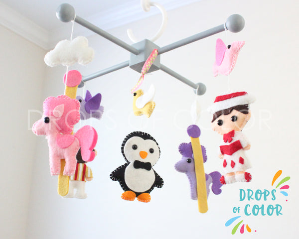 Mary Poppins Mobile, Baby Crib Mobile, Nursery Decor Inspired by Mary Poppins Carousel