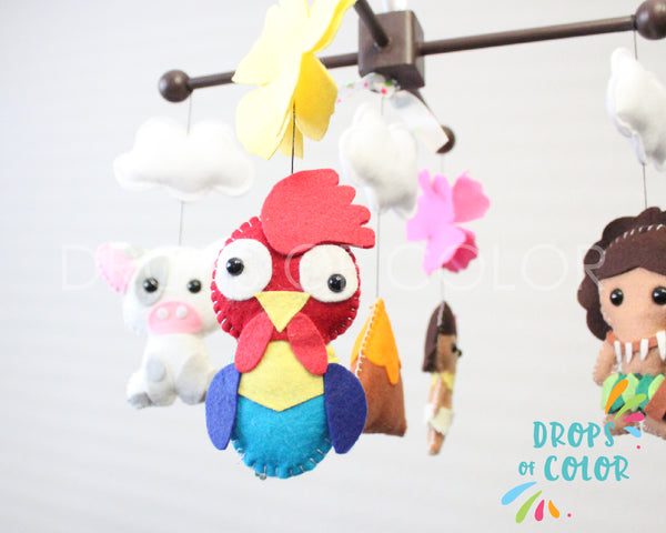 Moana Mobile, Baby Crib Mobile, Nursery Inspired by Moana, Princess Nursery Decor