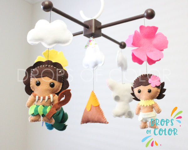 Moana Mobile, Baby Crib Mobile, Nursery Inspired by Moana, Princess Nursery Decor