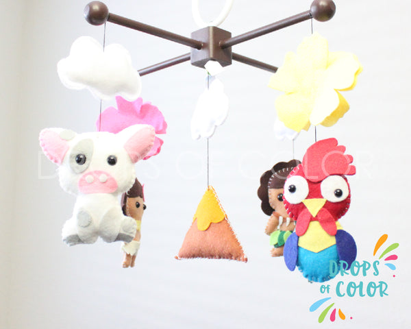 Moana Mobile, Baby Crib Mobile, Nursery Inspired by Moana, Princess Nursery Decor