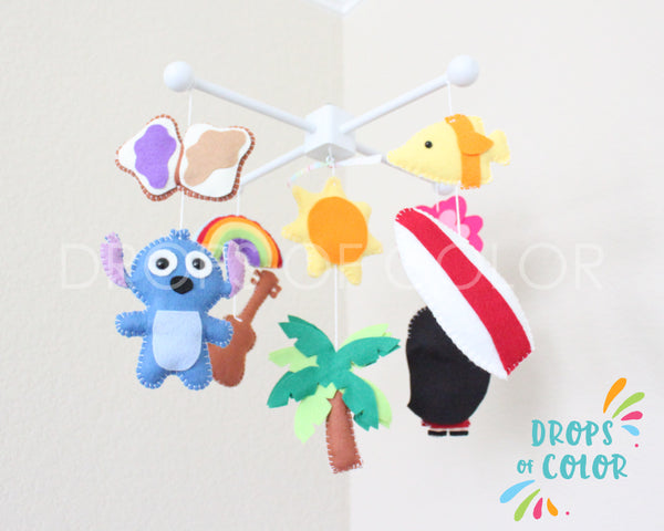 Hawaiian Mobile, Baby Crib Mobile, Inspired by Lilo and Stitch, Beach Nursery Room Decor