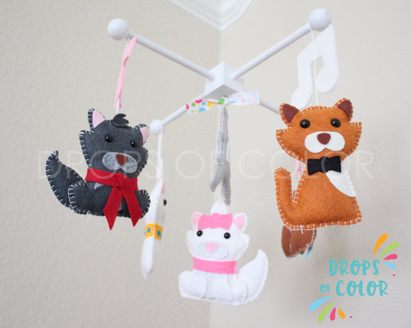 Aristocats Mobile, Baby Crib Mobile, Cats Nursery Room Decor