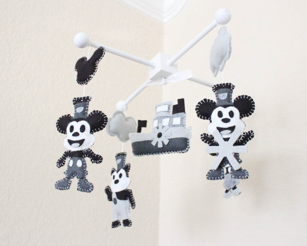 Steamboat Willie Mobile, Mickey Baby Crib Mobile Nursery Decor