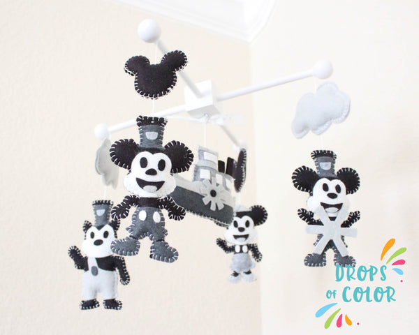 Steamboat Willie Mobile, Baby Crib Mobile, Nursery Decor inspired by Mickey