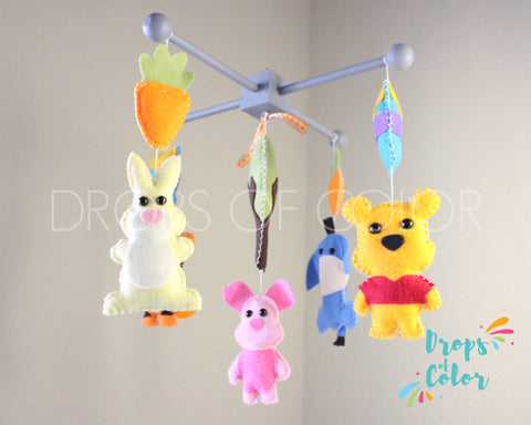 Winnie the Pooh Mobile, Baby Crib Mobile, Nursery Inspired by Pooh & Tiger, Nursery Room Decor