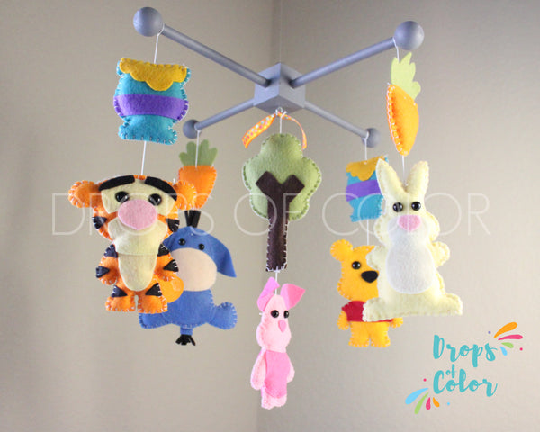 Winnie the Pooh Mobile, Baby Crib Mobile, Nursery Inspired by Pooh & Tiger, Nursery Room Decor