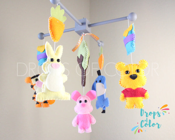 Winnie the Pooh Mobile, Baby Crib Mobile, Nursery Inspired by Pooh & Tiger, Nursery Room Decor