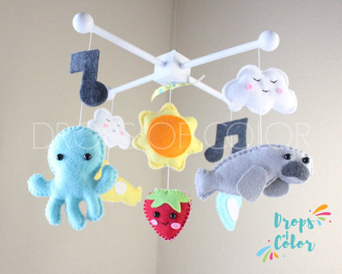 The Yellow Submarine Baby Crib Mobile, The Beatles Inspired Nursery Room Decor