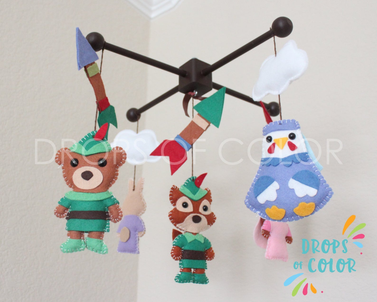 Robin Hood Mobile, Baby Crib Mobile, Mobile Inspired by Robin Hood, Nursery Forest Room Decor