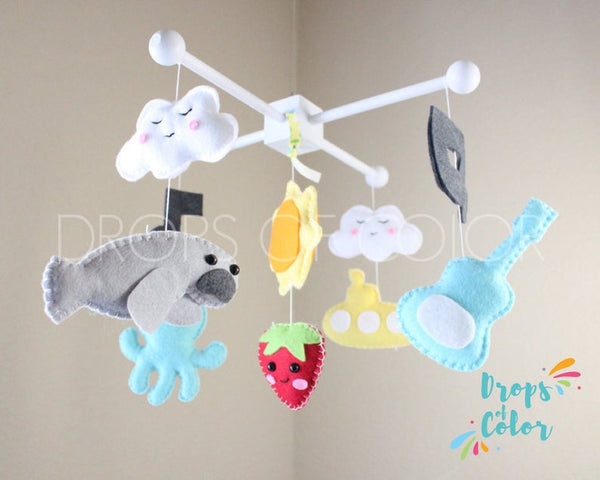 The Yellow Submarine Baby Crib Mobile, The Beatles Inspired Nursery Room Decor