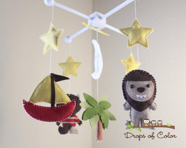 Monsters Mobile, Baby Crib Mobile, Nursery Decor Inspired by Where the Wild Things Are