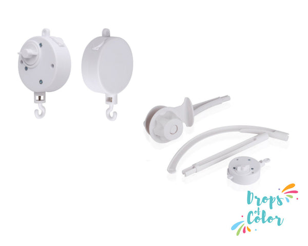 Crib Attachment, Baby Crib Mobile Holder, Music Box, White
