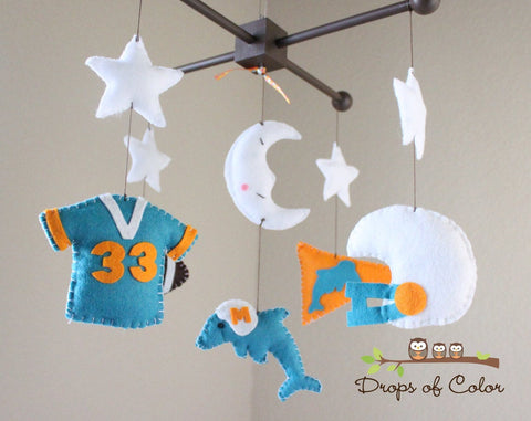 Football Mobile, Baby Crib Mobile, Sports Football Team, Nursery Room Decor