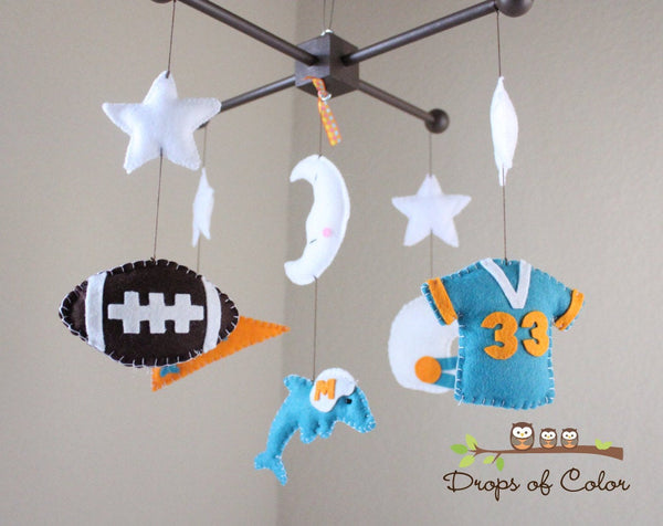 Football Mobile, Baby Crib Mobile, Sports Football Team, Nursery Room Decor