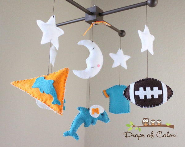 Football Mobile, Baby Crib Mobile, Sports Football Team, Nursery Room Decor