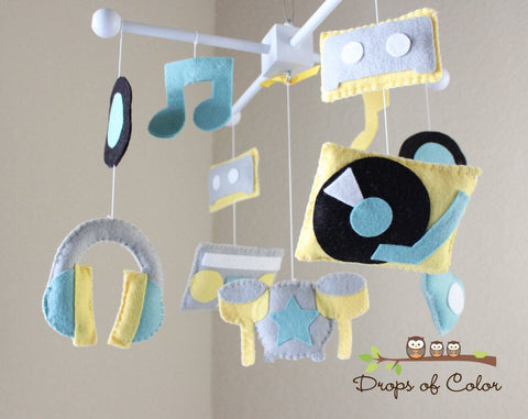 Music Mobile, Baby Crib Mobile, DJ Instruments Music Nursery Room Decor